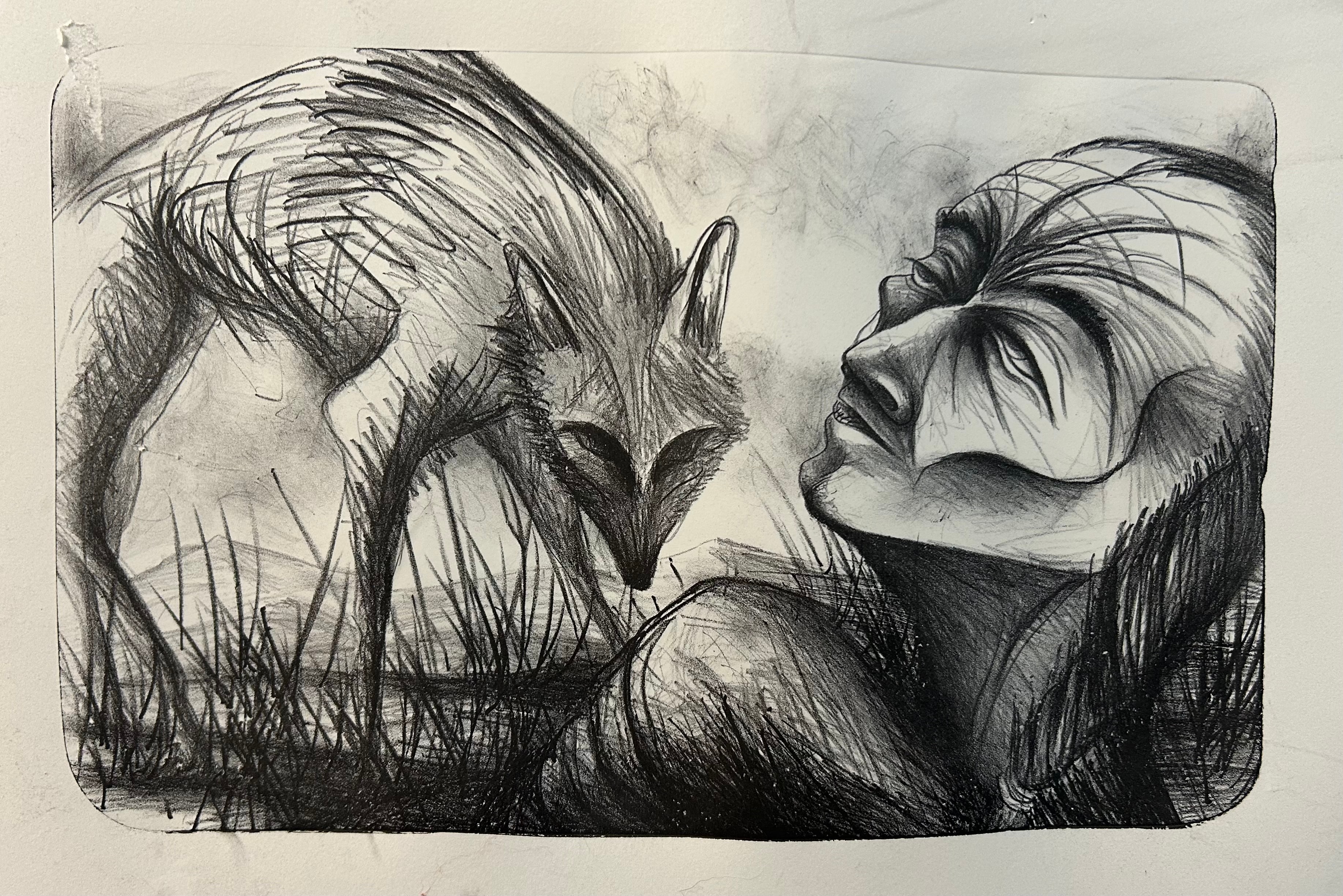 You Found My Den — Lithograph, printed at Hoof Print Chicago with Gabe Hoar by Ricardo Santos Hernández